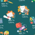 Back to school. Seamless pattern on education theme Royalty Free Stock Photo