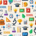 Back to school seamless pattern. Vector