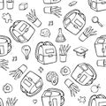 Back to school seamless vector pattern. Good for textile fabric design, wrapping paper and website wallpapers. Vector