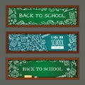 Back to school. Set with banners on education theme for web site Royalty Free Stock Photo