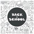 Back to school set of hand drawn elements in doodle style Royalty Free Stock Photo