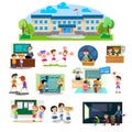 Back to school set of pictographs Royalty Free Stock Photo