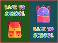 Back to School Set of Satchels Vector Illustration Royalty Free Stock Photo