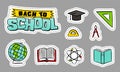 Back to school. A set of School element stickers