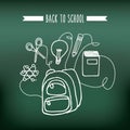 Back to school set supplies icon Royalty Free Stock Photo