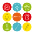 Back to school set supplies icon Royalty Free Stock Photo