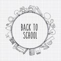 Back to school set supplies icon Royalty Free Stock Photo