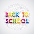 Back to school set supplies icon Royalty Free Stock Photo