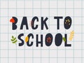 Back to School Sketchy Doodles with Hand Drawn.Vector Illustration Autumn leaves,lettering.Design Elements Backdrop Royalty Free Stock Photo