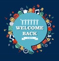 Back to School social bubble education global icon Royalty Free Stock Photo