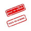 BACK TO SCHOOL stamp sign text red.