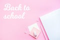 Back to school stationery flatlay