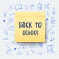 Back to School sticker. Hand drawn doodles. Vector