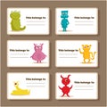 Back to school stickers with cute monsters Royalty Free Stock Photo