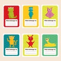 Back to school stickers with cute monsters Royalty Free Stock Photo