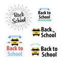 Back to school stickers set, great design for any purposes. Doodle vector. Hand drawn phrase. School board background. Vector Royalty Free Stock Photo