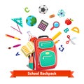 Back to school. Student backpack