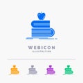 back to school, school, student, books, apple 5 Color Glyph Web Icon Template isolated on white. Vector illustration Royalty Free Stock Photo