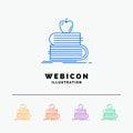 back to school, school, student, books, apple 5 Color Line Web Icon Template isolated on white. Vector illustration Royalty Free Stock Photo