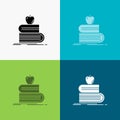 back to school, school, student, books, apple Icon Over Various Background. glyph style design, designed for web and app. Eps 10