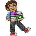 Back To School Student Carrying Books Clipart Royalty Free Stock Photo