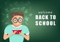 Back to school, student learning, people character vector, sign and symbol flat design, poster background cover book, web, flyer, Royalty Free Stock Photo