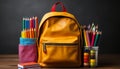 Back to school, a student studying with colorful supplies generated by AI Royalty Free Stock Photo