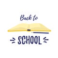 Back to school. Symbol of knowledge and study the book. Open textbook. Royalty Free Stock Photo