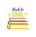 Back to school. Symbol of knowledge and study the book. A stack of textbooks.