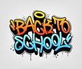 Back to school tag graffiti style label lettering. Vector Illustration Royalty Free Stock Photo