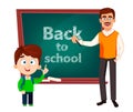 Back to school. Teacher man cartoon character