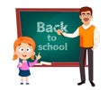 Back to school. Teacher man cartoon character