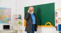 Back to school. Teacher old school generation. Experienced lecturer. Mature man enjoying job. Teacher going to continue Royalty Free Stock Photo