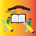 Back to school teacher\'s day theme with pencil icon.