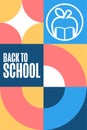 Back to School. Template for background, banner, card, poster with text. Vector EPS10 illustration. Royalty Free Stock Photo