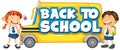 Back to school template with school bus