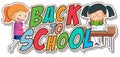 Back to school template with girls