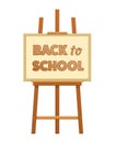 Back to school text art easel vector