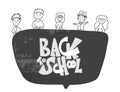 Back to school text for banner. Vector illustration.