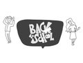 Back to school text for banner. Vector illustration.