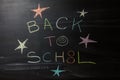back to school text on a blackboard Royalty Free Stock Photo