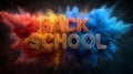 Back to School Text with Colorful Smoke Effects Royalty Free Stock Photo