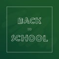 Back to school text drawing by chalk in blackboard. Royalty Free Stock Photo
