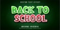 Back to school text, education style editable text effect