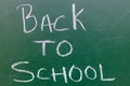 Back To School text on a green board written with chalk Royalty Free Stock Photo