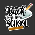Back to School text style theme, logo vector illustration Royalty Free Stock Photo