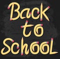 Back to School Text Typography Made of Pencil on Black Royalty Free Stock Photo