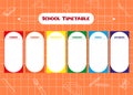 Back to School. School timetable for pupils. Hand drawn elements of school supplies Royalty Free Stock Photo