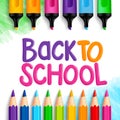 Back to School Title Words Written in a White Drawing Paper Royalty Free Stock Photo