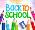 Back to School Title Words Written in a White Line Paper Royalty Free Stock Photo